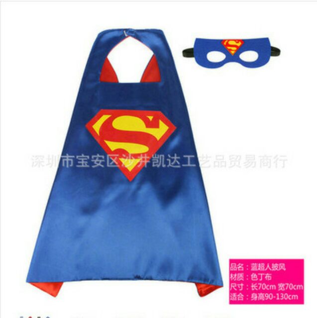 SALE Áo choàng Siêu nhân kèm mặt nạ cho bé freesize 90-130cm