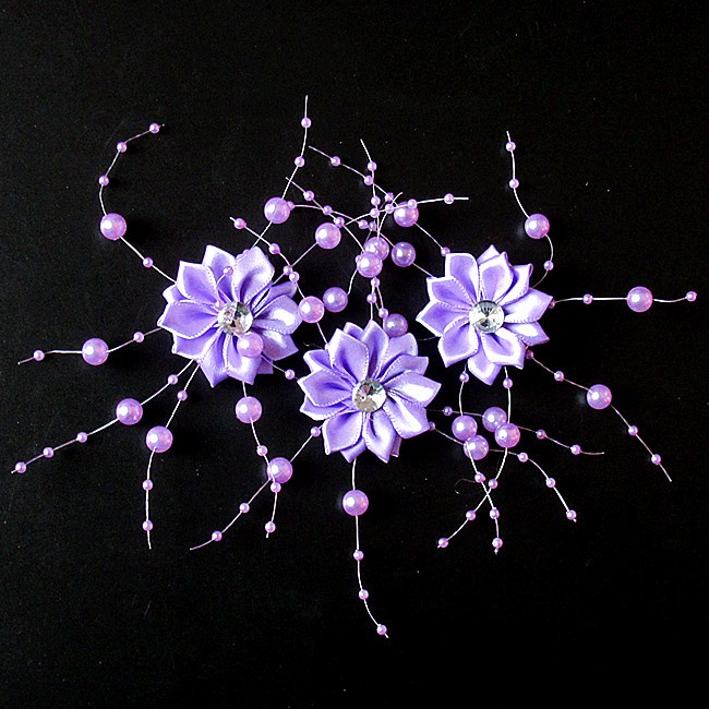 Kẹp tóc hoa vải tua rua màu sắc đáng yêu cho bé BE06