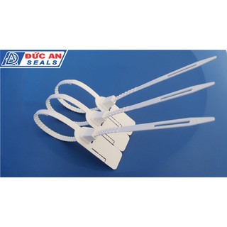 10 chiếc - Seal khóa niêm phong kẹp chì dây nhựa răng cưa lớn tai xé DA42