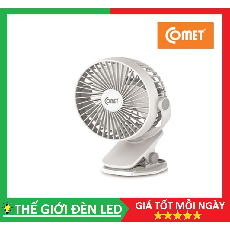 Quạt sạc COMET CRF0705,Tích hợp 3 tốc độ, 5W, 3.7V 1800mAh hàng chính hãng.