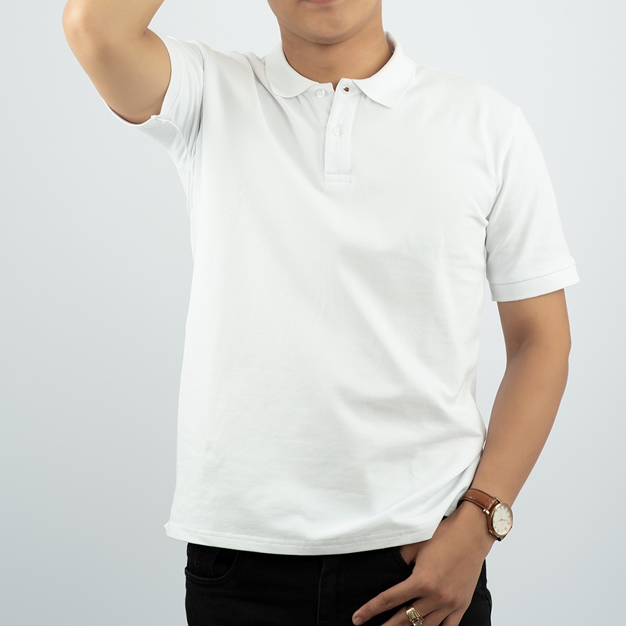Áo Polo nam cao cấp 100% cotton PERFECTMEN vải cá sấu màu trắng co giãn 4 chiều thoáng mát xuất xịn sang trọng | BigBuy360 - bigbuy360.vn