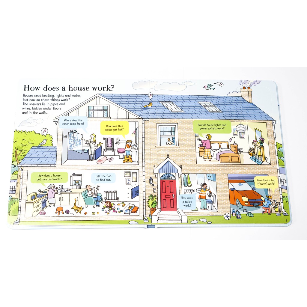 Sách lật mở khám phá Look Inside How things work Usborne cho bé học tiếng anh