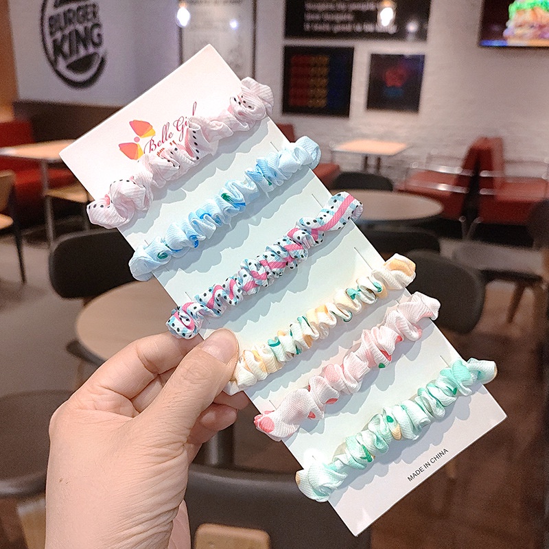 [Mã FAMARAL1 giảm 10K đơn 50K]Vòng/Dây buộc tóc scrunchies họa tiết đáng yêu phong cách Hàn Quốc - Hàng cao cấp
