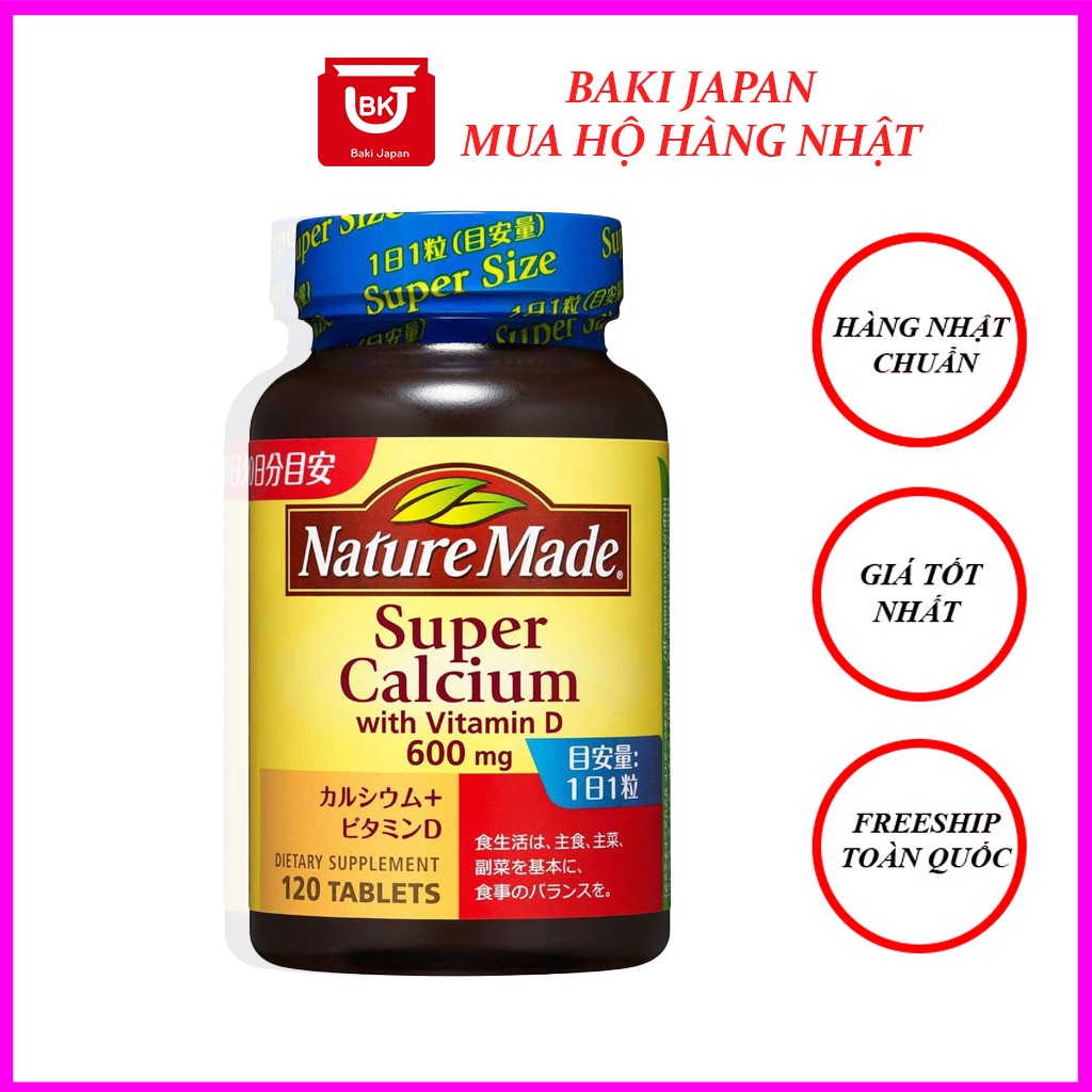 Viên uống bổ sung Canxi và Vitamin D Nature Made Supper Calcium 120 viên