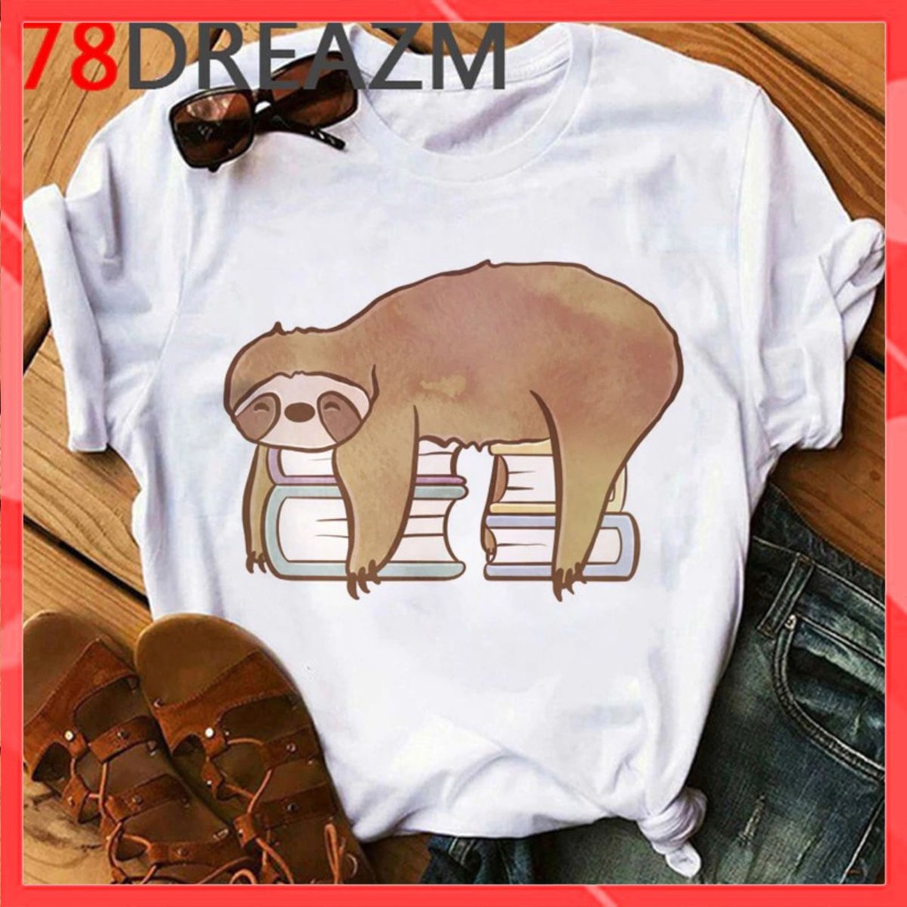 Áo thun phông nam nữ form rộng Familylove - Mẫu áo Unisex nữ Cotton 100% cao cấp Chú Lười học bài Ngủ quên