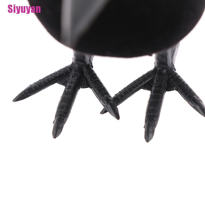 [Siyuyan] Halloween Black Crow Props Realistic Raven Spooky Feathered Crows House Decor