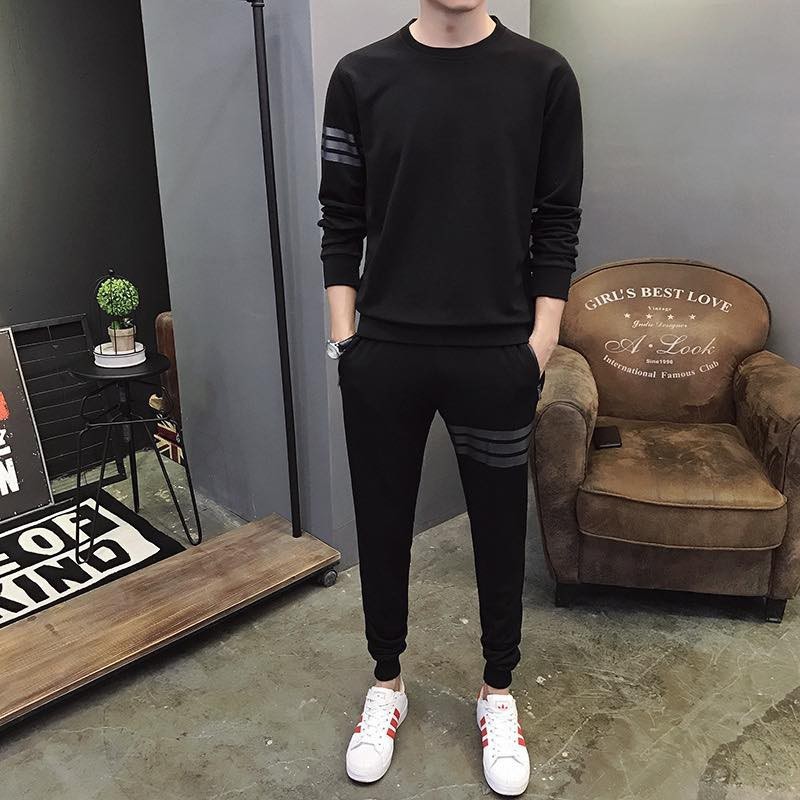 Bộ nỉ nam thu đông dài tay, thể thao 3 sọc đơn giản, chất nỉ bông siêu ấm, chất Xịn - BN01 - | BigBuy360 - bigbuy360.vn