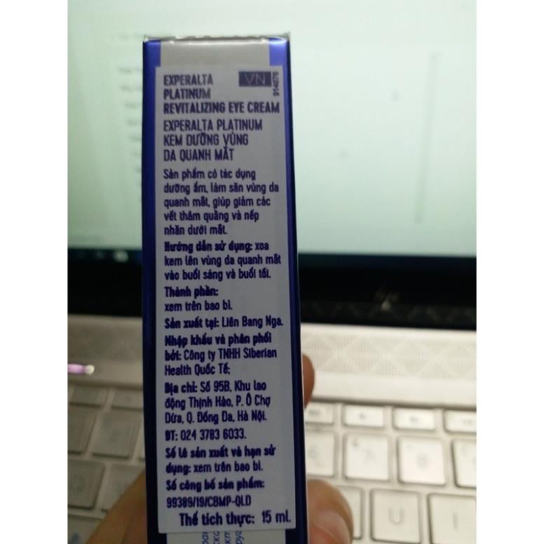 Kem dưỡng vùng da quanh mắt Siberi Nga Experalta Platinum Revitalizing Eye Cream | BigBuy360 - bigbuy360.vn