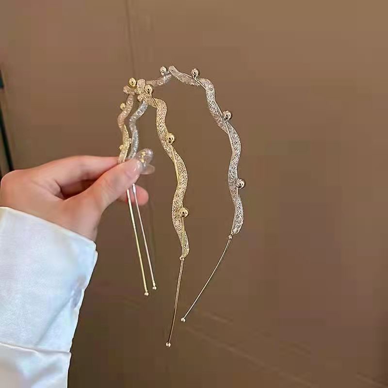 Băng Đô Đính Đá Và Ngọc Trai Nhân Tạo Xinh Xắn Dành Cho Nữ