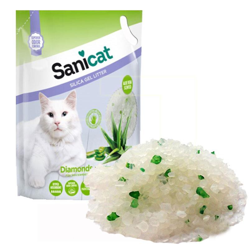 Cát thủy tinh vệ sinh cho mèo Sanicat Slilica Gel Aloe Vera/Lavender/Citric 5lit
