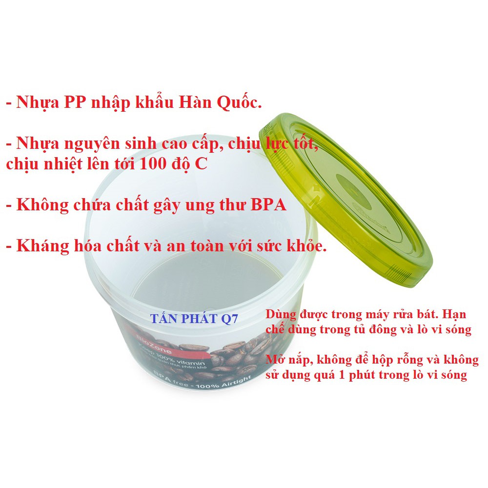 Hộp bảo quản thực phẩm khô BioZone ĐỦ THỂ TÍCH (size nhỏ và vừa)