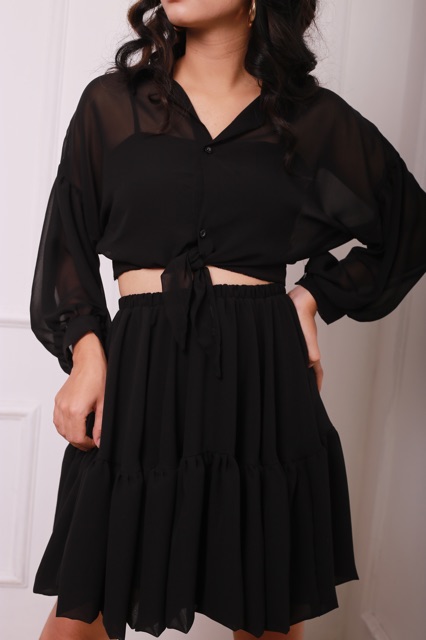 ÁO KIỂU - SHEER SHIRT - ÁO VOAN BUỘC NƠ TRƯỚC