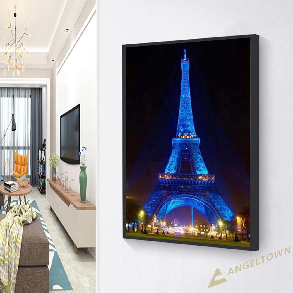 DIY 5D Mosaic Full Drill Diamond Painting Eiffel Tower Rhinestone Cross Stitch