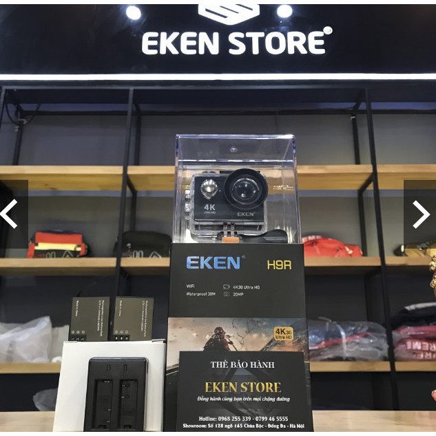 Camera hành trình Eken H9R bản mới 20Mp-v8,  Thêm 2 pin và 1 dock sạc đôi,bảo hành 12 tháng