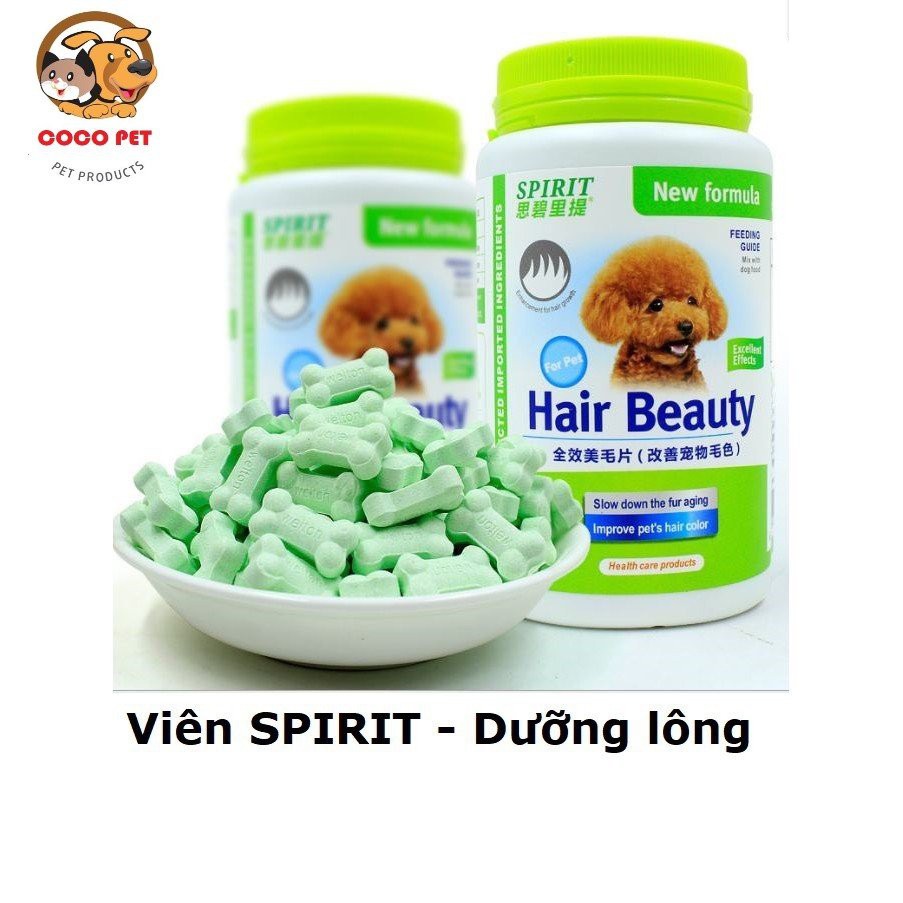 Viên Canxi SIPRIT Bổ Sung Dinh Dưỡng Canxi / Dưỡng Lông / Vitamin D/ Khoáng Cho Chó Mèo Lọ 160g