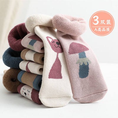 Tất trẻ em mùa thu đông Cotton vớ dài quá đầu gối tất dài chân giữ ấm cho bé trai và phụ nữ mùa đông dày thêm nhung