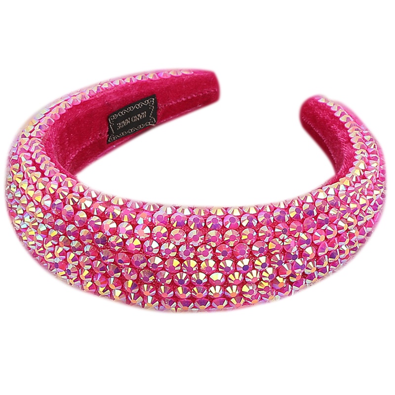 Băng Đô Cài Tóc Bằng Xốp Và Nhung Bản Rộng Đính Đá Lấp Lánh Sang Trọng Cho Nữ