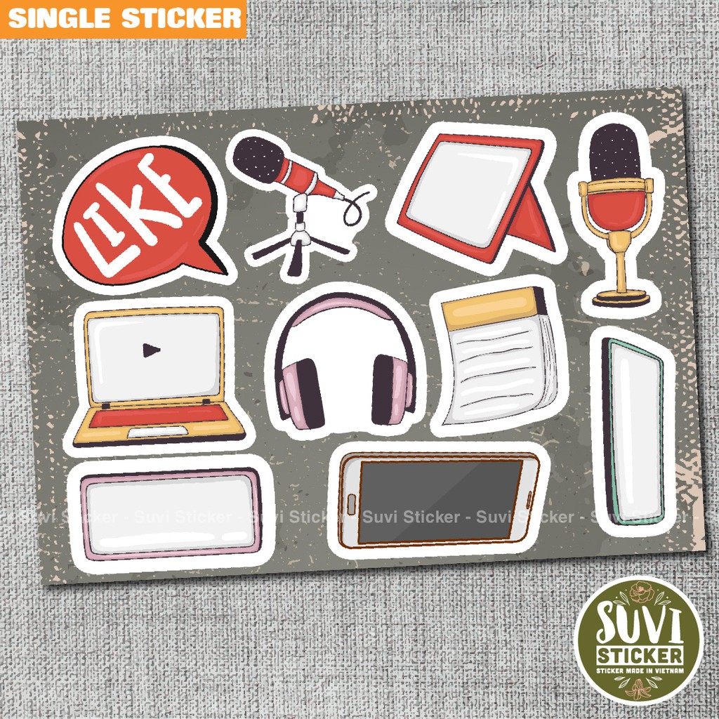 Single Sticker - Hình dán Đồ Dùng chống nước sticker dán laptop, điện thoại, đàn guitar, mũ bảo hiểm, vali. SG21