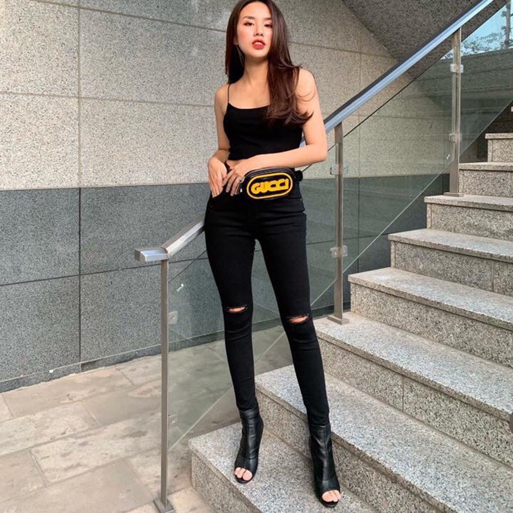 Combo Quần Jean Đen Trơn Rách Gối