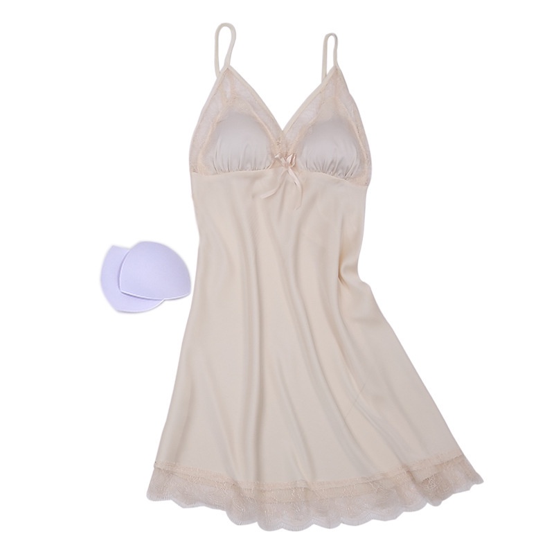 Đầm Ngủ Hai Dây Phối Ren Gợi Cảm Cho Nữ