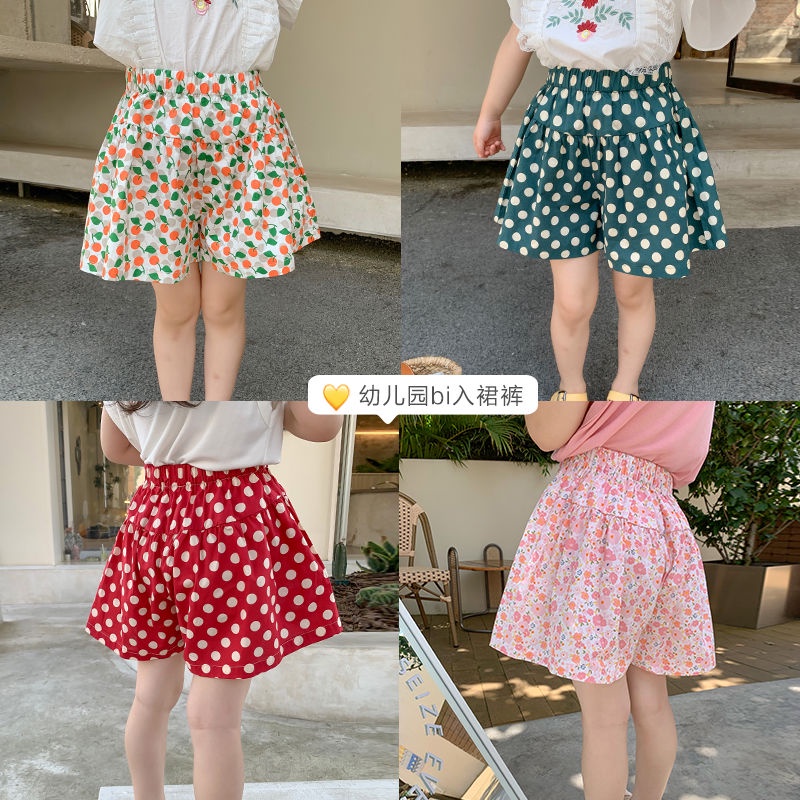Quần Culottes Ngắn Ống Rộng Họa Tiết Chấm Bi Phong Cách Hàn Quốc Nhật Bản Dễ Thương Thời Trang Mùa Hè 2022 Cho Bé Gái