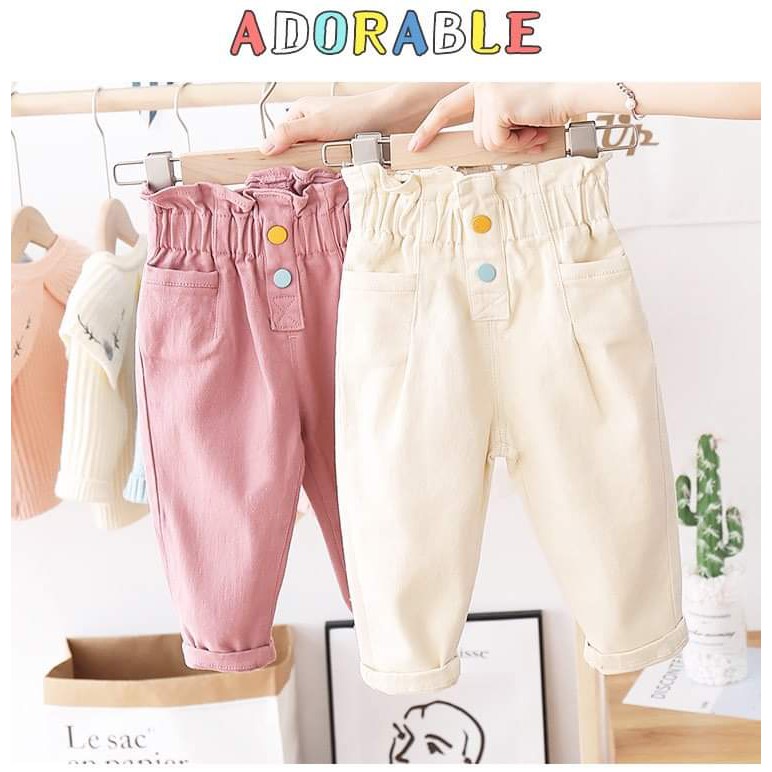 (Bán lỗ xin đánh giá ) Quần bò, quần kaki bé gái mềm, co giãn size 10-35kg