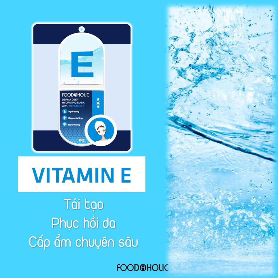 Mặt nạ Vitamin E cấp ẩm, căng bóng da Foodaholic Derma Deep Hydrating Mask With VITAMIN E 23g