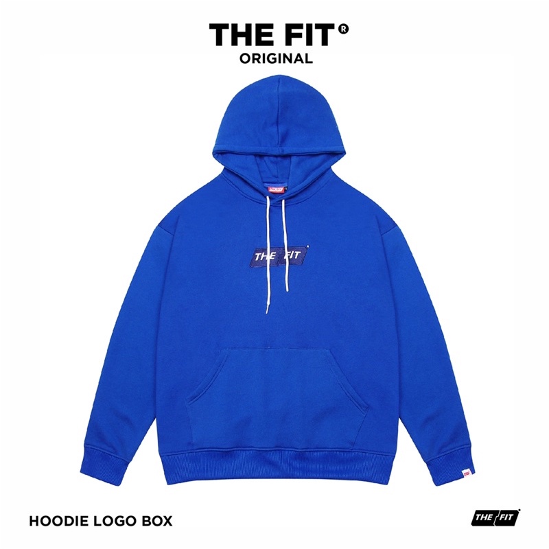 Áo hoodie local brand box logo THE FIT Dark Blue , áo nỉ chân cua 100% cotton đứng form, dày dặn 100% cotton