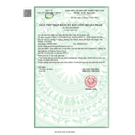 HÀNG NHẬP KHẨU - Viên ngậm trắng da Glutathione 100mg trắng sáng da toàn thân giảm nám tàn nhang dưới lưỡi 30Viên hàng Ý
