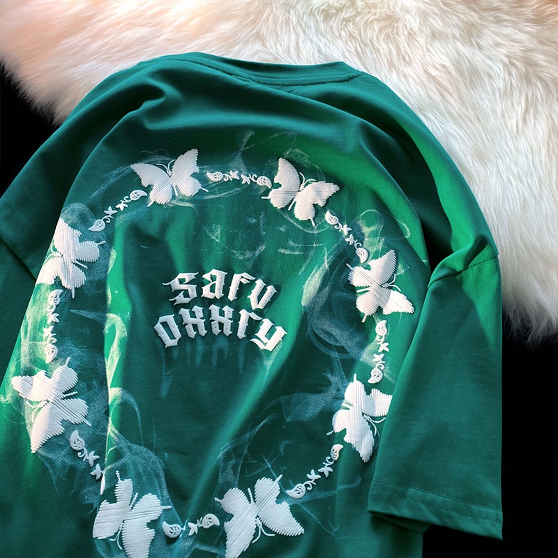 Áo thun HIIXIIVI 100% cotton tay ngắn cổ tròn in hình phong cách Hàn Quốc thời trang mùa hè 2022 cho nữ