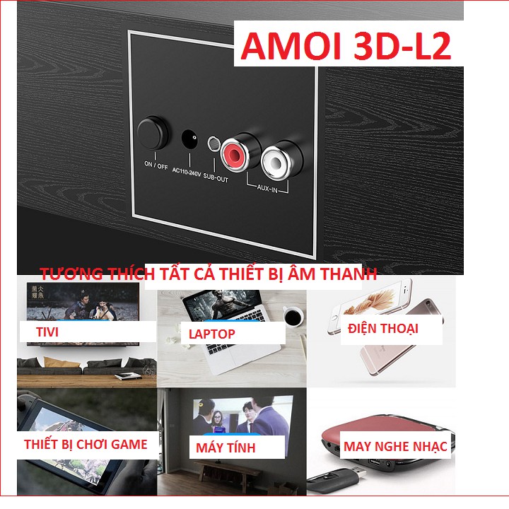 Loa AMOI L-2 SUPER BASS Âm Thanh Vòm 3D Phiên Bản Đặc Biệt Âm Thanh Cực Nét tivi 3D âm thanh nổi bluetooth