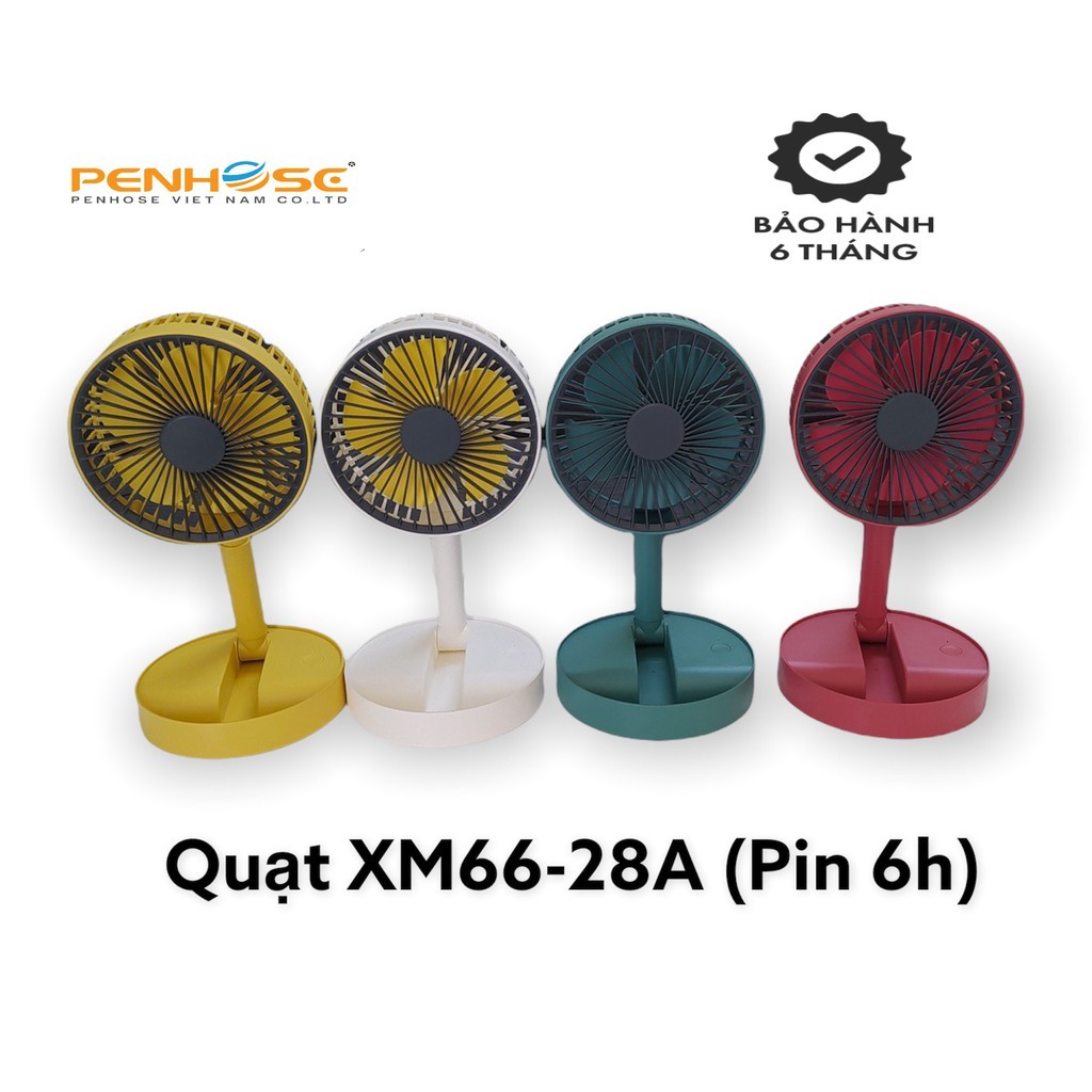 Quạt tích điện, quạt cầm tay mini sạc Pin để bàn xoay đa năng XM66-28A (BH 6 tháng) - Công suất gió 5W (Pin 6 giờ)