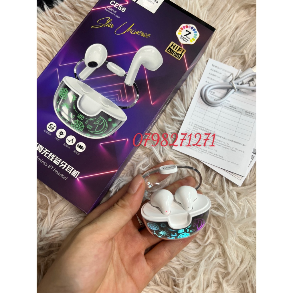 Tai nghe Bluetooth không dây 2 tai nhỏ gọn đốc sạc đổi nhiều màu Hoco V5.13 True Wireless