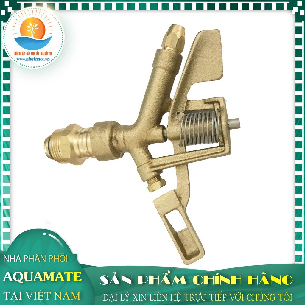 Bép  phun tưới Aquamate SW-P0130, cánh đập 2 tia có ren ngoài 34, bằng đồng thau