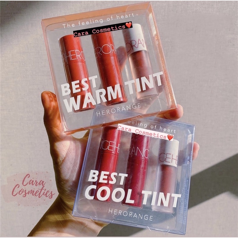 [Ảnh Thật] Set son kem lì 3 màu HERORANGE dạng tint mềm mịn siêu xinh (set son lùn)❤️❤️❤️