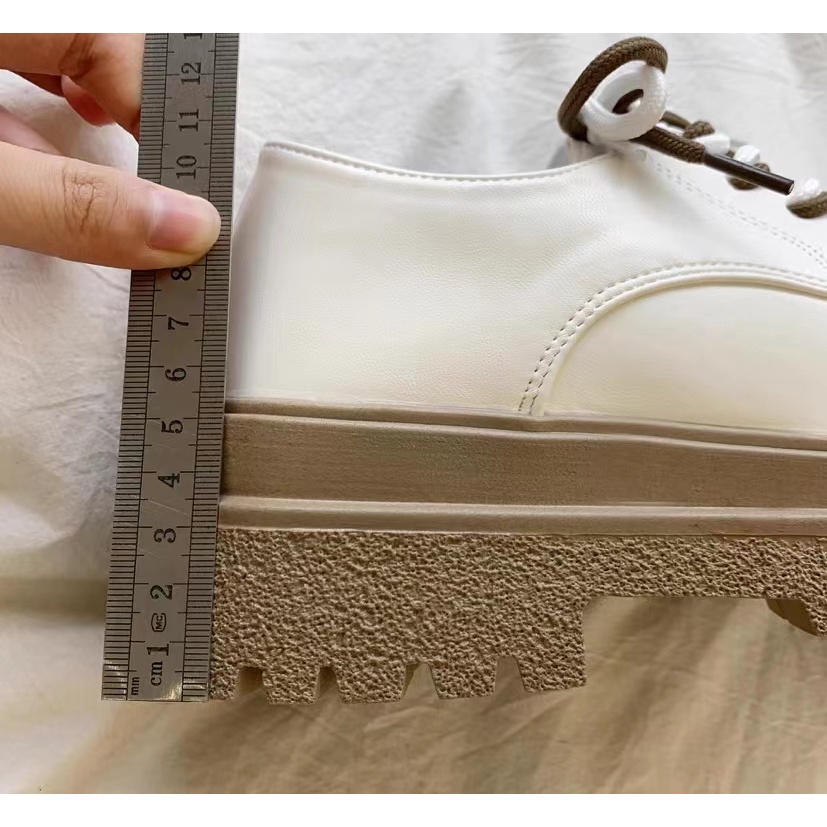 giày búp bê nữ Giày Oxford Mũi Tròn Màu Trắng Đen Phong Cách Retro Anh Quốc Cho Nữ giày búp bê giày nữ dày búp bê nữ