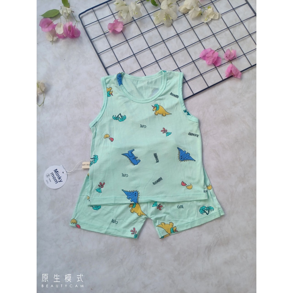 Bộ Ba Lỗ Chất Thun Lạnh Minky Mom Siêu Mềm Mịn Thoáng Mát Cho Bé Từ 5 – 16kg