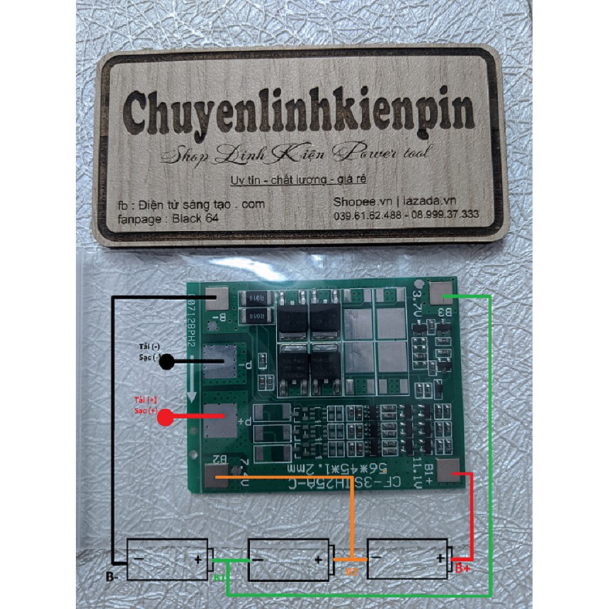 Mạch Cân bằng Bảo vệ pin 3S 25A CF  (BL64_107)