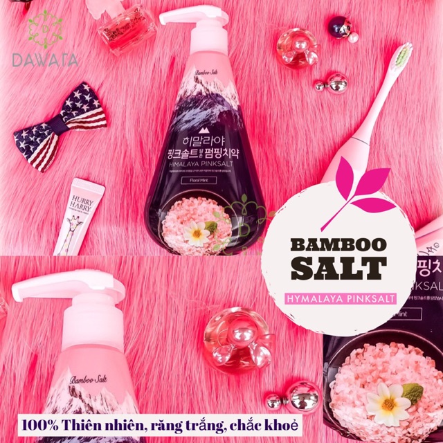[QUÀ] Kem đánh răng Hàn Quốc Bamboo Salt Himalaya Pink Salt Floral Mint - Hương Hoa Bạc Hà 285g