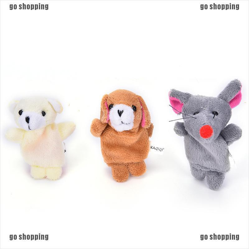 {go shopping}10Pcs/Set Family Finger Animal Puppets Baby Educational Hand Cartoon Cloth Toy