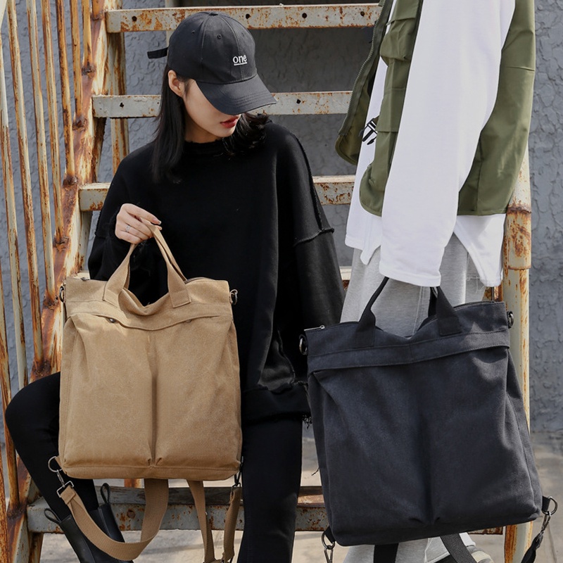 Túi vải canvas công sở mang được 3 kiểu