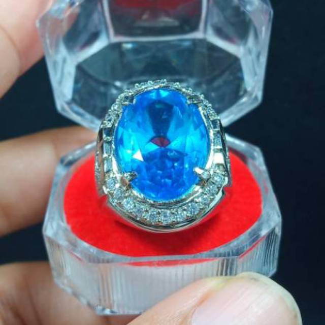 Dây Chuyền Mặt Đá Topaz Xanh