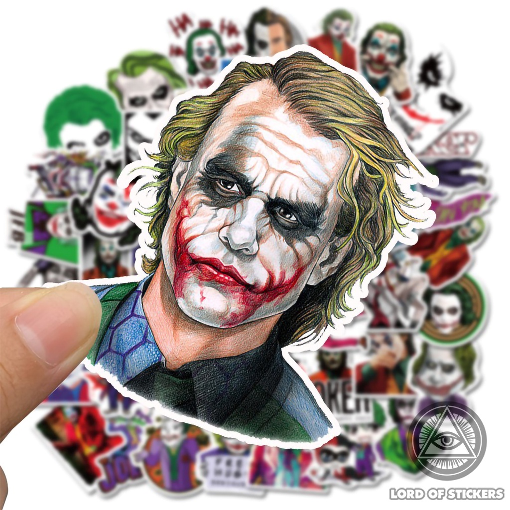 Set 50 Miếng Dán Hình Nhân Vật Joker Sticker DC Comics Chống Thấm Nước Trang Trí Mũ Bảo Hiểm, Laptop, Vali, Xe, Sổ