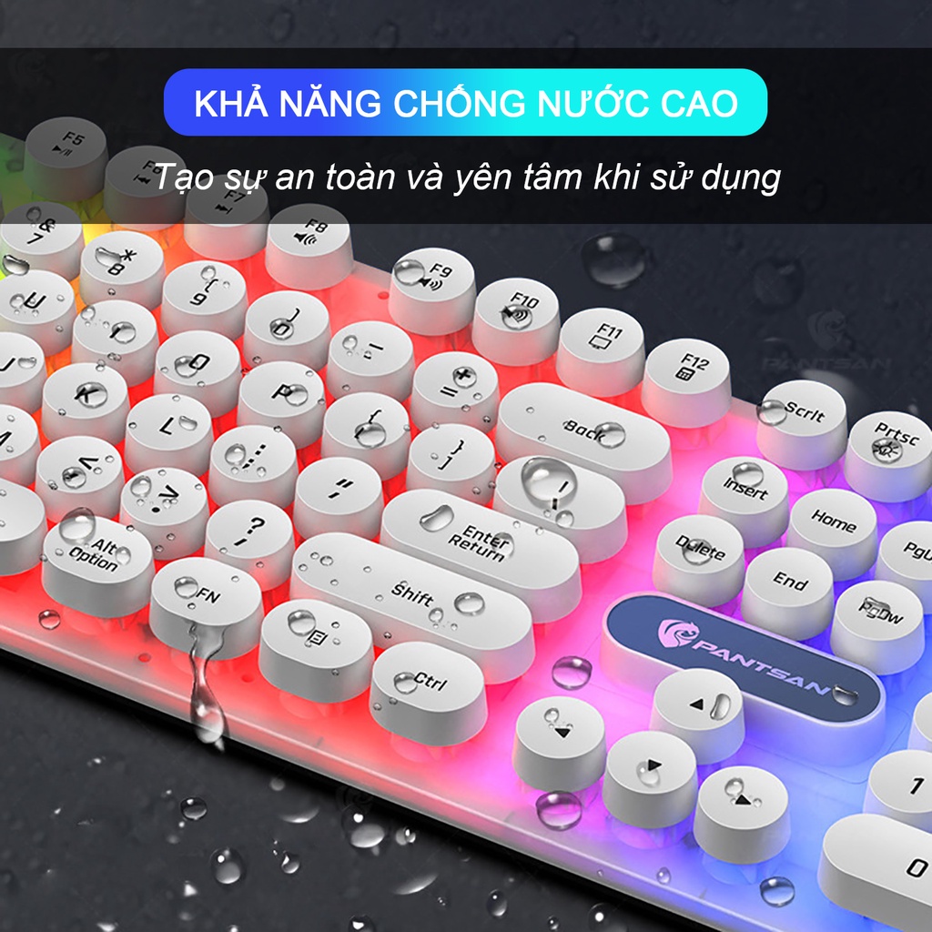 Bàn phím máy tính gaming giả cơ Sidotech SP100 nút tròn Led RGB chống nước chuyên chơi game, làm việc văn phòng