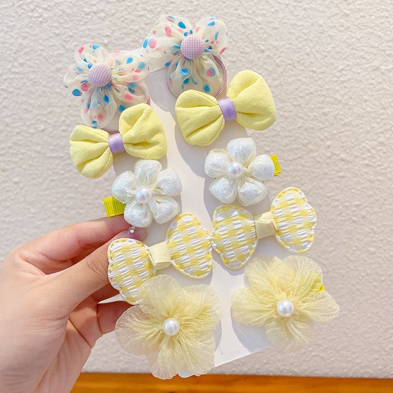 Kẹp Tóc Hình Nơ Bằng Vải Không Gây Đau Kiểu Công Chúa Dễ Thương Cho Bé Gái