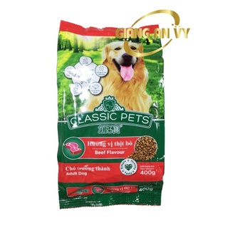 400g thức ăn chó lớn classic pets vị thịt bò gói 400g xuất xứ thái lan