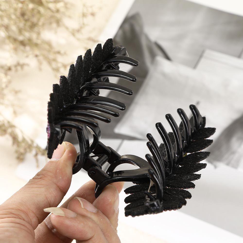 Kẹp Tóc Càng Cua / Cá Mập Hình Chiếc Lá Kiểu Vintage Cho Nữ