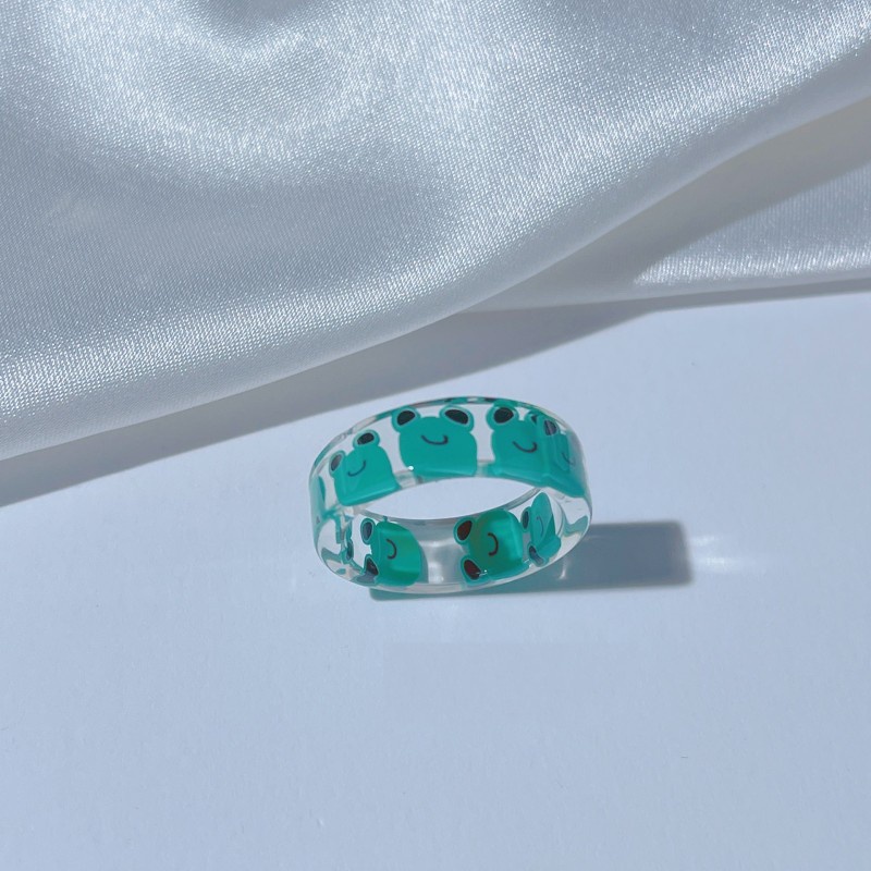 [Bán Chạy] [Nhẫn Nhựa Resin Đơn Giản Hình Chú Ếch Vệ Tinh Chi Chi] [Nhẫn Siêu Mỏng Mịn Thanh Lịch] Trang Sức Đáng Yêu Cho Bạn Nữ]