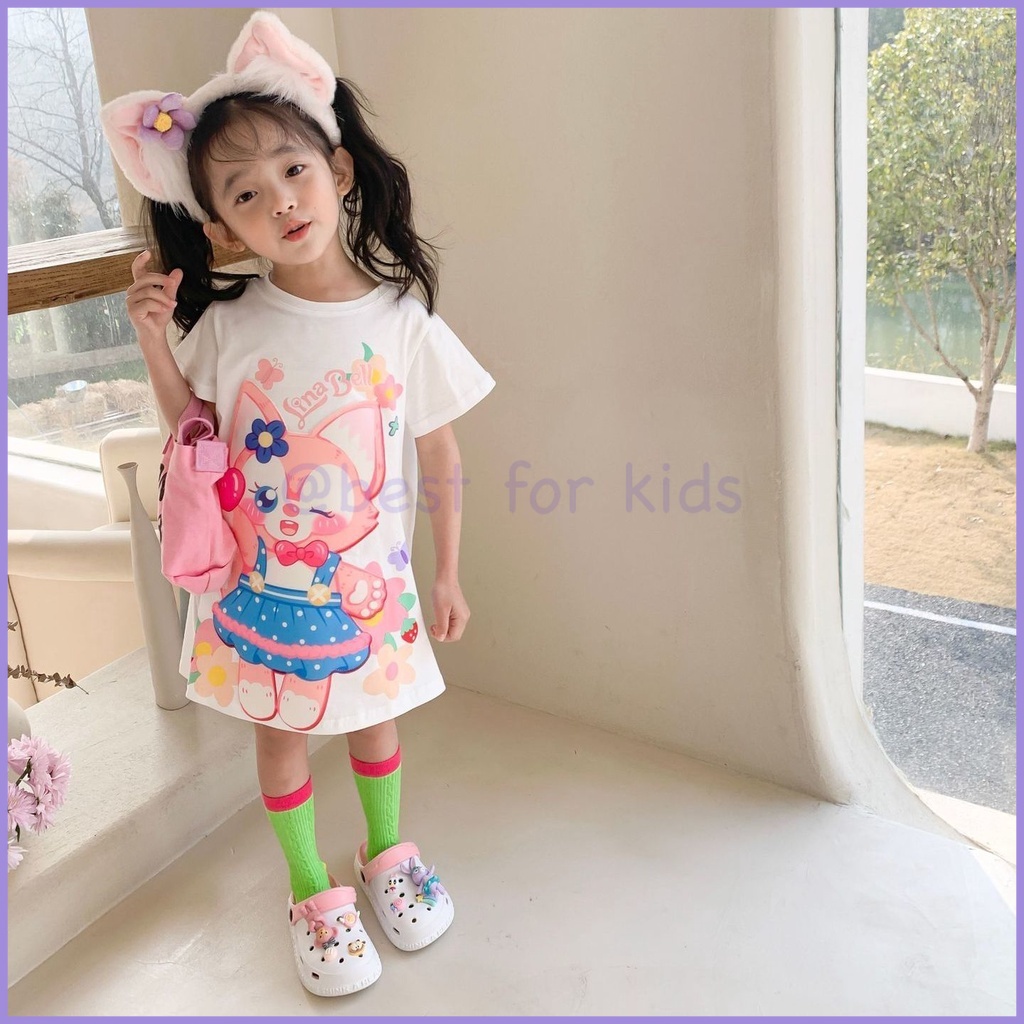 Đầm Tay Ngắn Phong Cách Mới 2022 Thời Trang Mùa Hè Cho Bé Gái