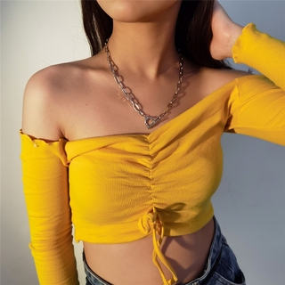 Vòng Cổ Choker Bằng Sắt Màu Sắc Vàng Khóa Cài Vòng Tròn Tối Giản Cho Nữ